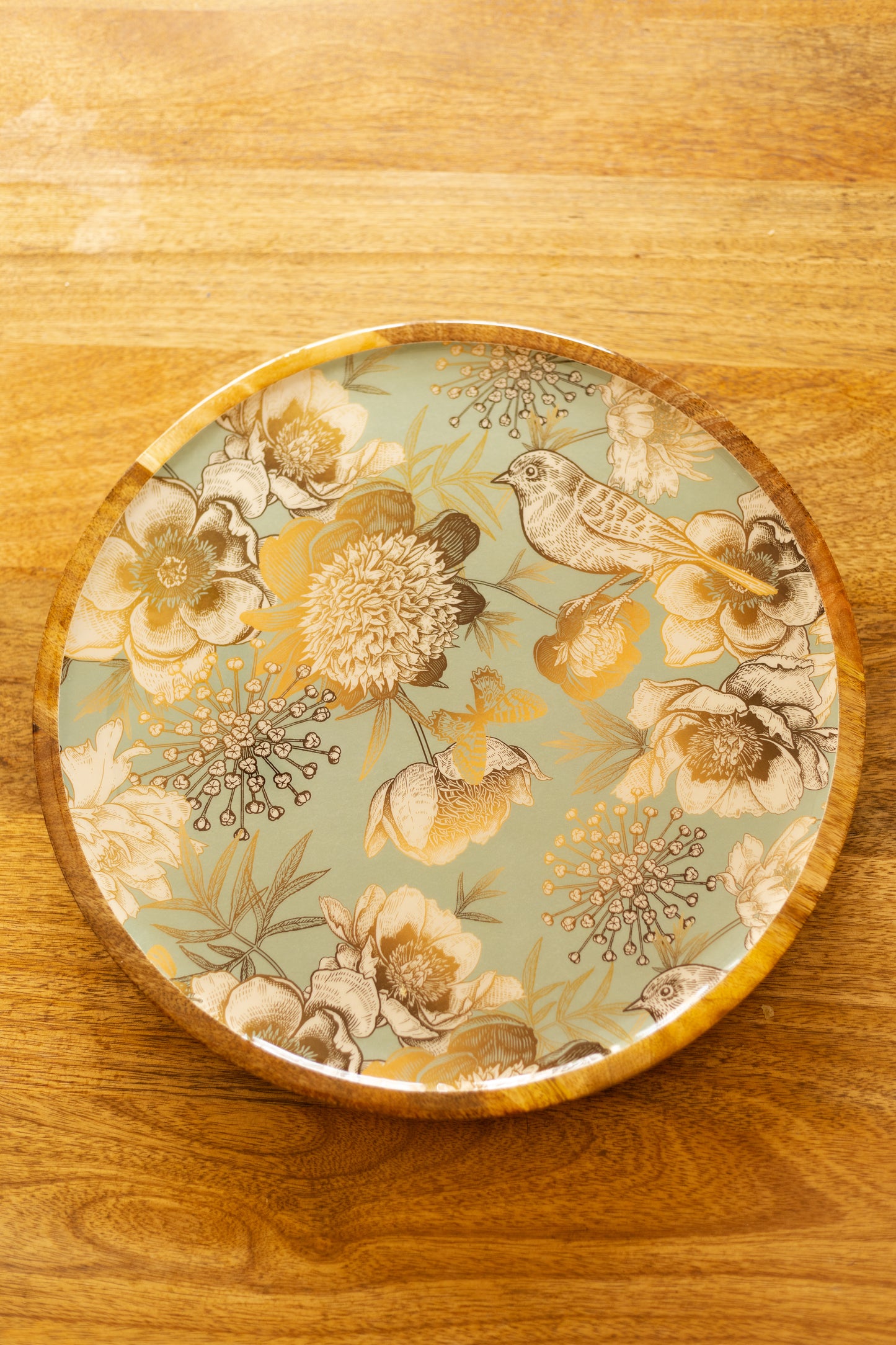 Golden Nightingale - Large Platter/Wall Plate