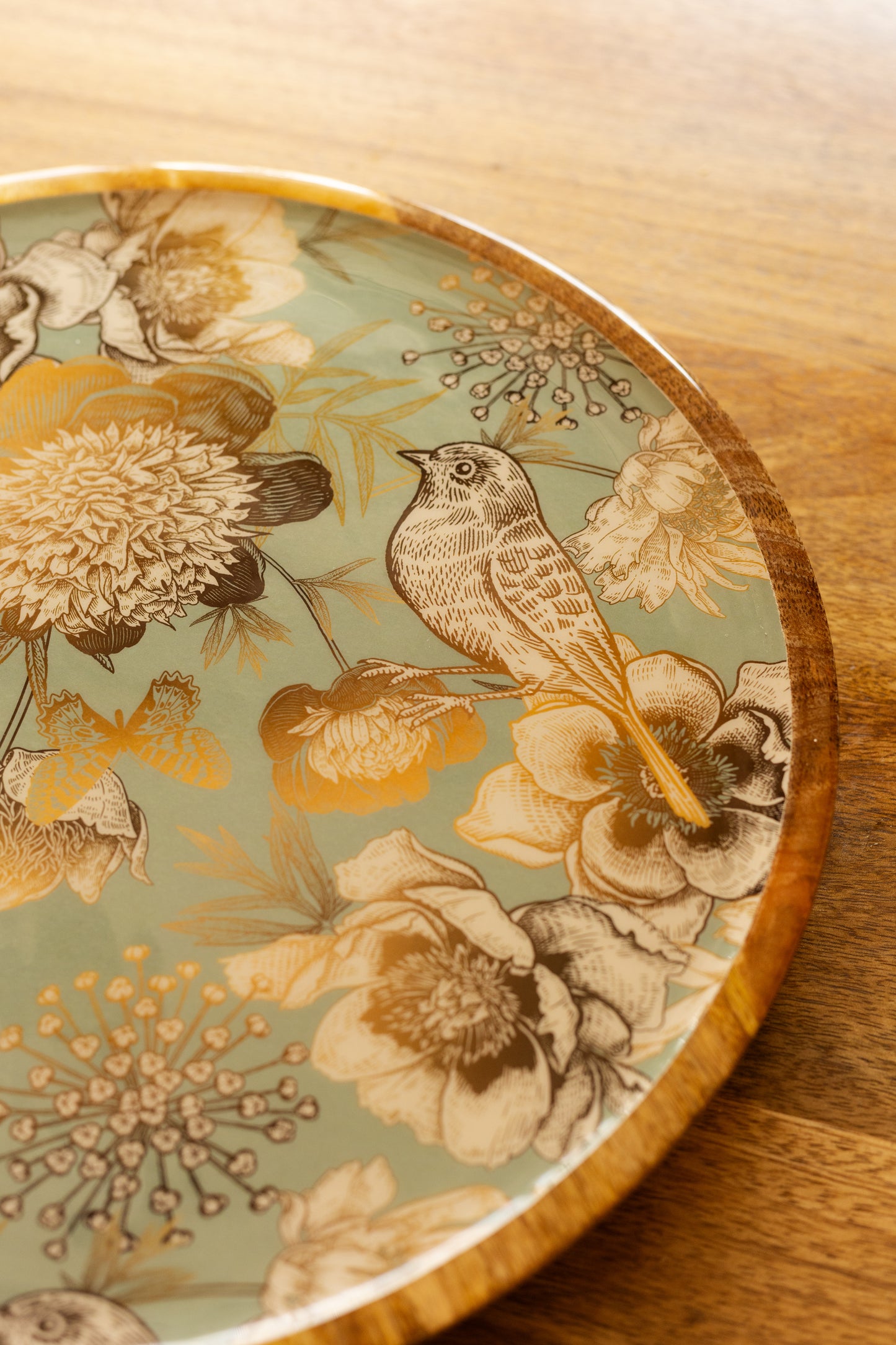 Golden Nightingale - Small Platter/Wall Plate