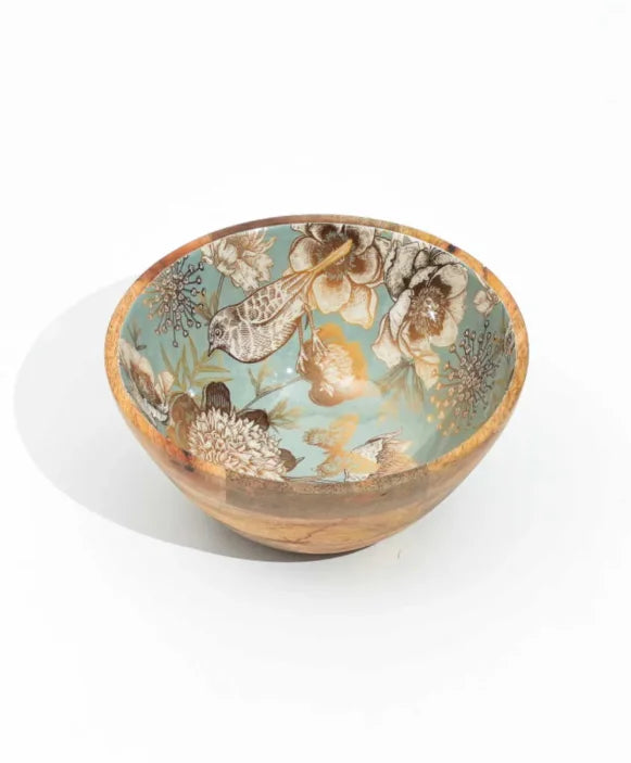 Golden Nightingale - Salad/Fruit Bowl & 2 Spoons