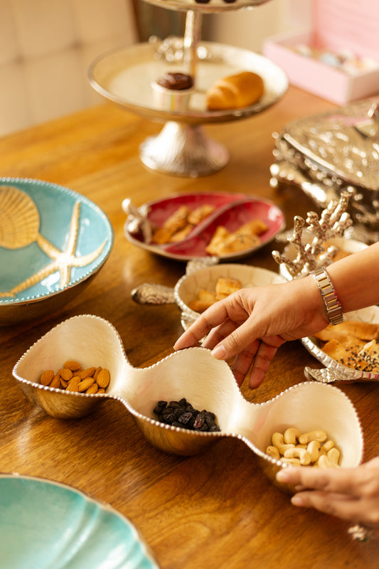 Mother of Pearl Condiment Server