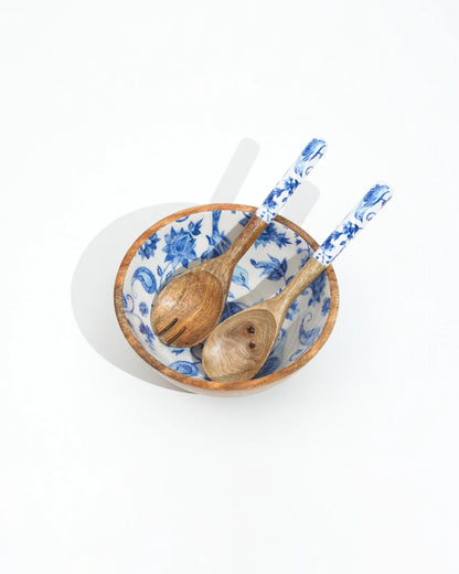 French Summer - Salad/Fruit Bowl & 2 Spoons