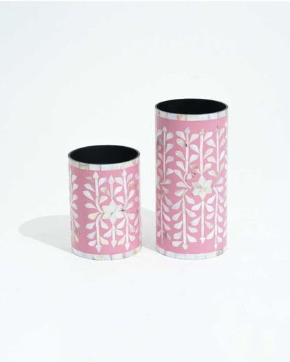 Mother Of Pearl Vases - Pink