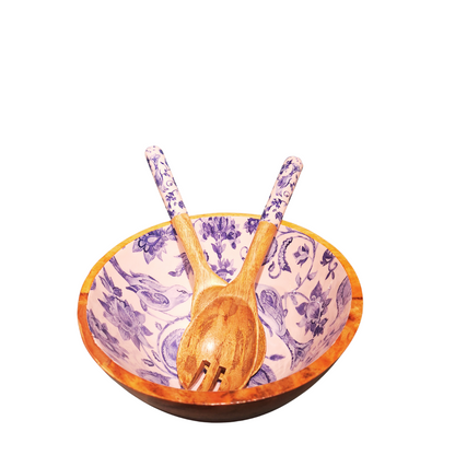 French Summer - Salad/Fruit Bowl & 2 Spoons