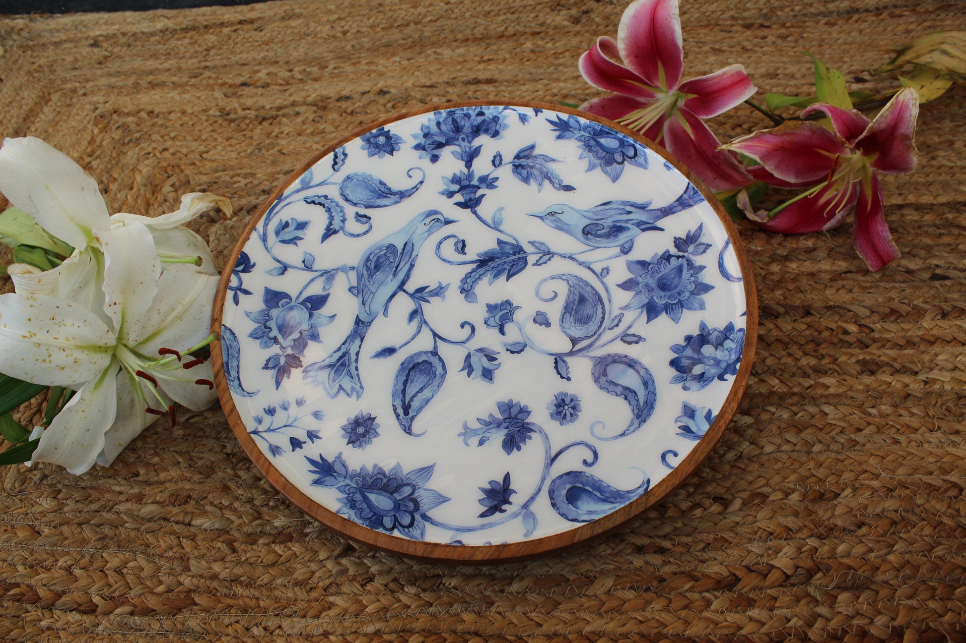 Floral Blue & White - Large Platter