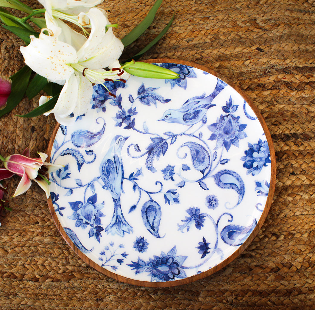 Floral Blue & White - Small Platter